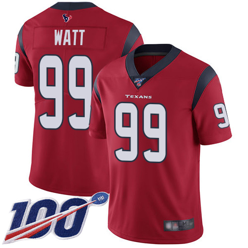 Houston Texans Limited Red Men J J Watt Alternate Jersey NFL Football 99 100th Season Vapor Untouchable